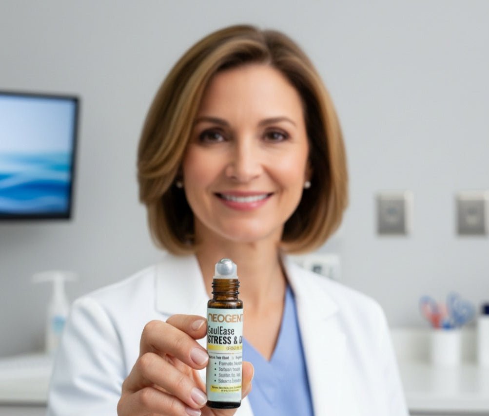 SoulEase Stress & Calm Essential Oil Roller – Made from 10 Premium Calming Botanicals – Soothing Floral • Warm Wood • Gentle Citrus – 100% Natural Essential Oils – Made in USA 10ML