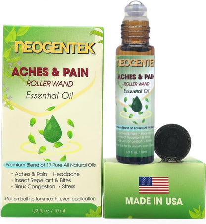 Neogentek Aches & Pains Essential Oil Blend - Made in USA - 10 ML
