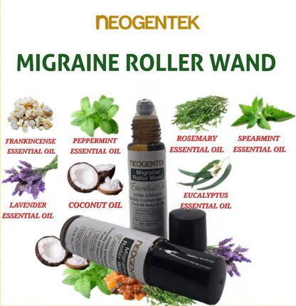 Migraine, Sinus Essential Oil Roller | Made From 7 Powerful Essential Oils | Natural Comfort & Relaxation Aromatherapy Roll-On for Headache, Sinus 10ml