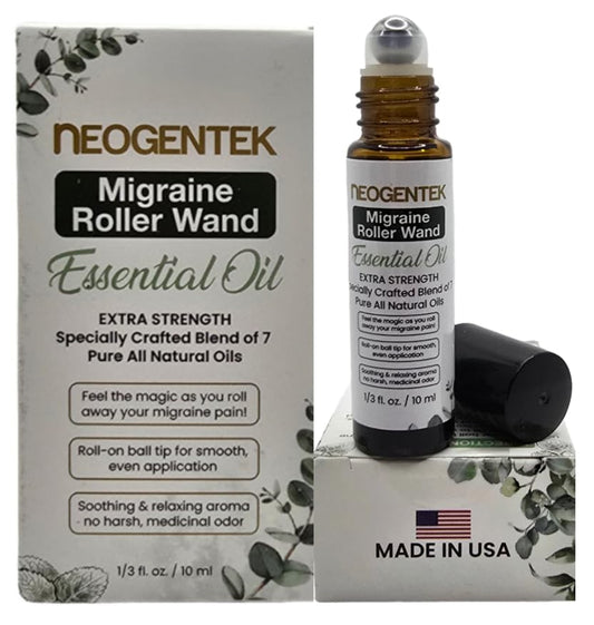 Migraine, Sinus Essential Oil Roller | Made From 7 Powerful Essential Oils | Natural Comfort & Relaxation Aromatherapy Roll-On for Headache, Sinus 10ml