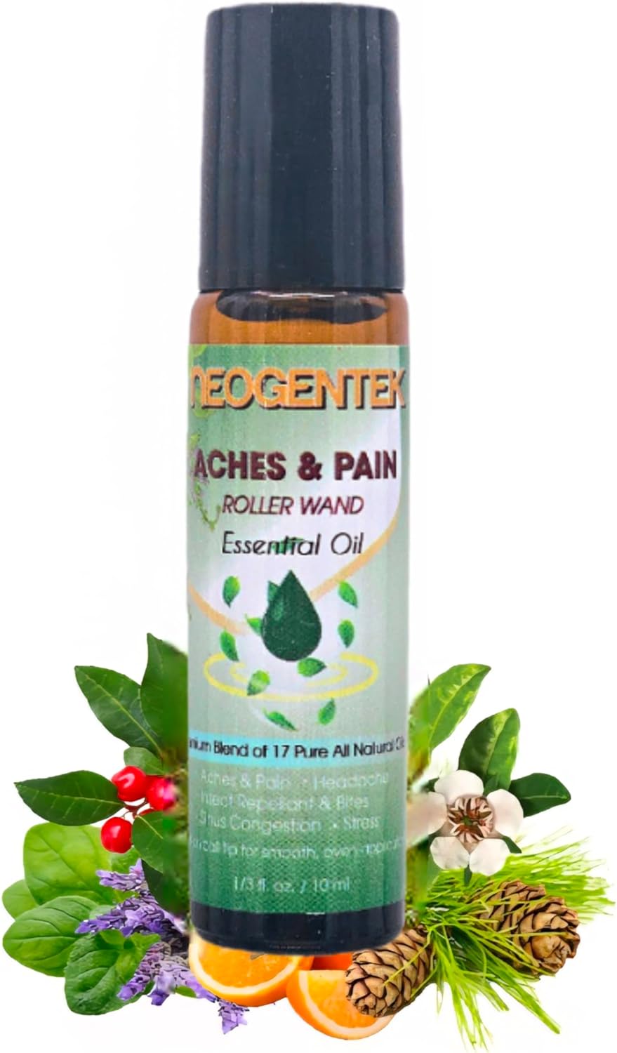 Neogentek Aches & Pains Essential Oil Blend - Made in USA - 10 ML