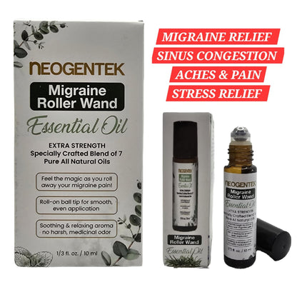 Migraine, Sinus Essential Oil Roller | Made From 7 Powerful Essential Oils | Natural Comfort & Relaxation Aromatherapy Roll-On for Headache, Sinus 10ml