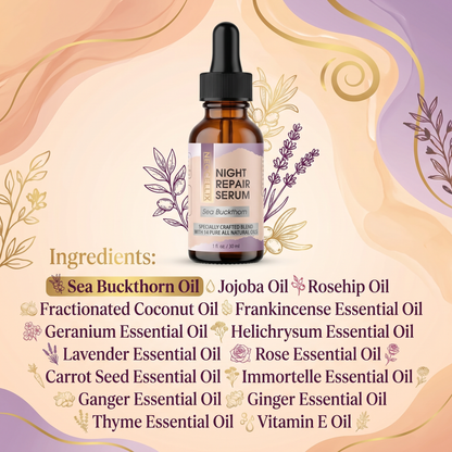 Night Repair Essential Oil Serum | Made in Usa - 1 Fl Oz