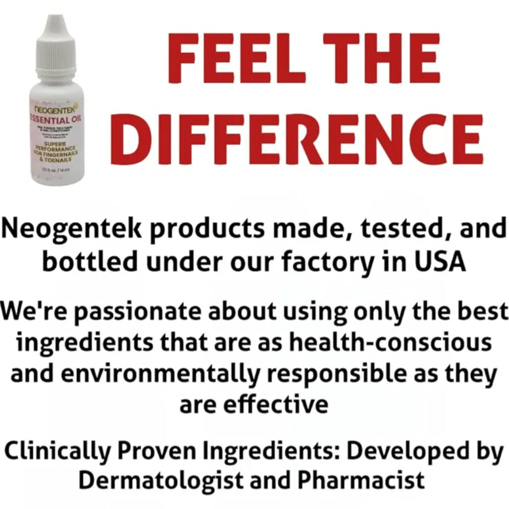 Neogentek Essential Oil Fight Nail Fungus I Made in USA | Pure Natural Ingredients I Ultimate Strength Superb Performance | Promotes Healthy Nail | Renew | Restore Weak & Discolored Nails 14 ML