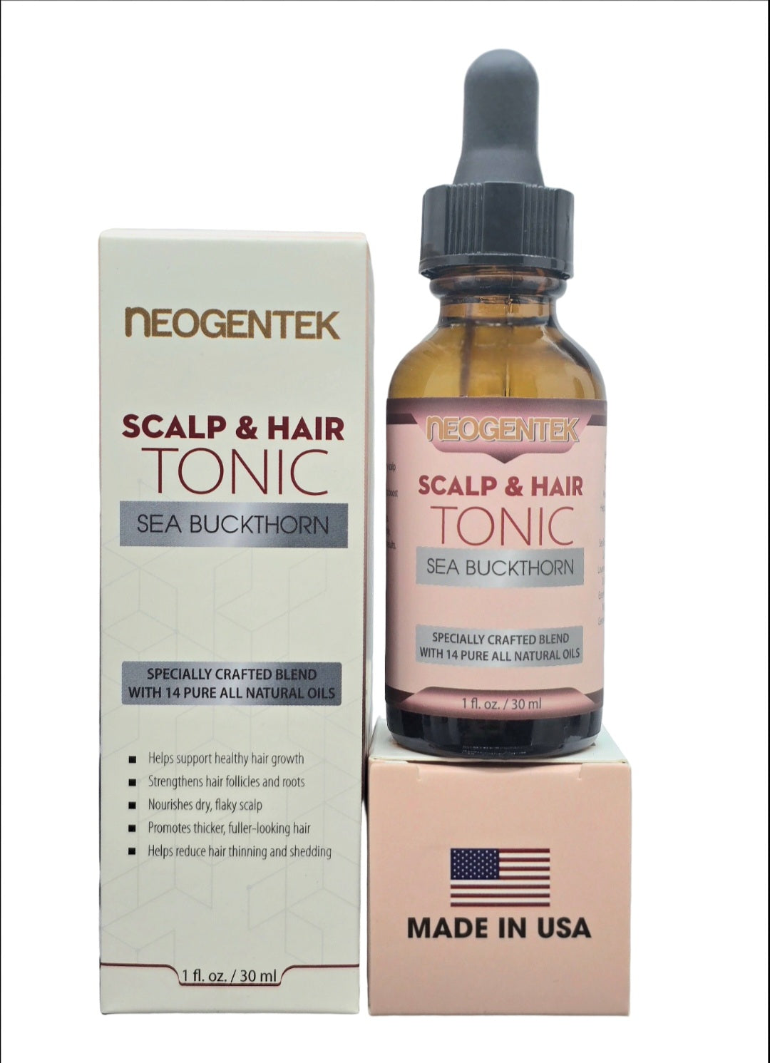 Hair & Scalp Tonic Essential Oil – Made from 14 Botanical Oils for Thicker, Fuller Hair • Root-Strengthening & Scalp-Nourishing Serum • Refreshing Herbal Formula – Made in USA -1 oz