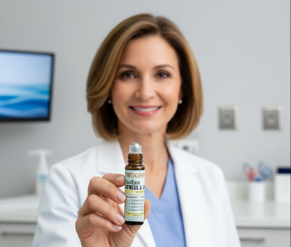 SoulEase Stress & Calm Essential Oil Roller – Made from 10 Premium Calming Botanicals – Soothing Floral • Warm Wood • Gentle Citrus – 100% Natural Essential Oils – Made in USA 10ML